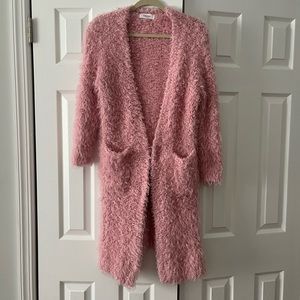 Pink long cardigan